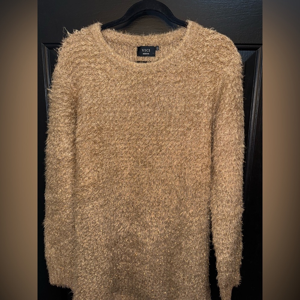 Vici Cozy Gold Long Sweater